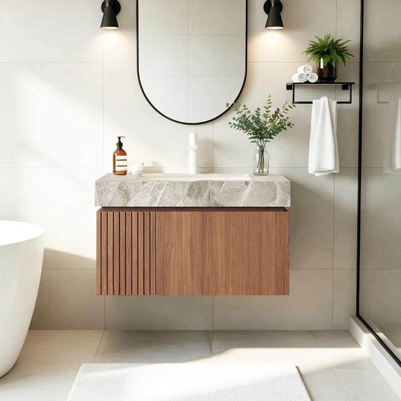 Meuble-lavabo mural flottant 30 po