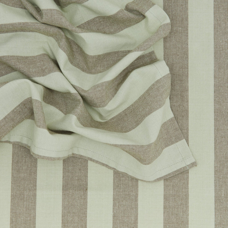 Ensemble de 4 serviettes de table Essential rayées, Sauge / olive