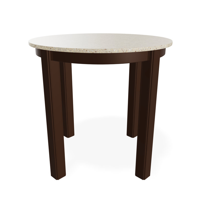 Outdoor Round Side Table, White/White, Acrylic
