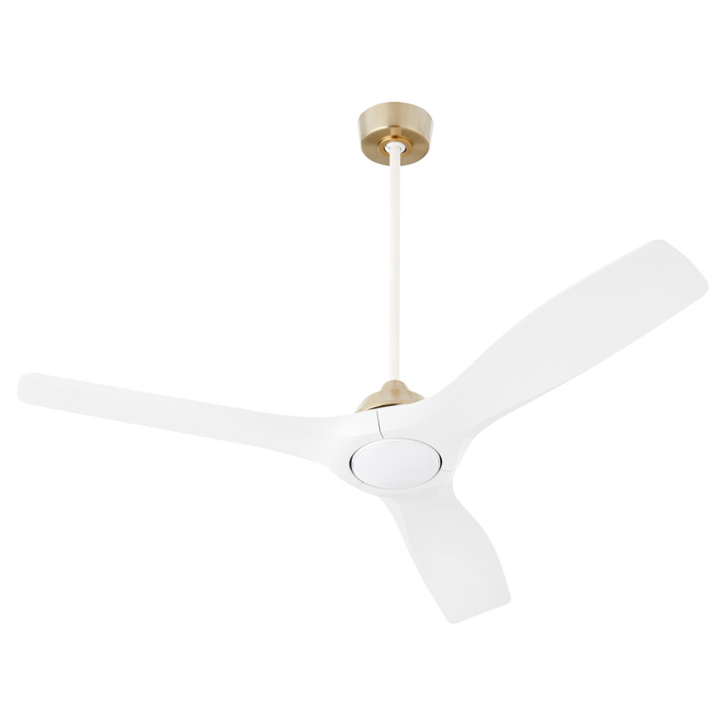 Ventilateur de plafond à 3 pales 52 pouces avec contrôle mural Kesslyn, Blanc