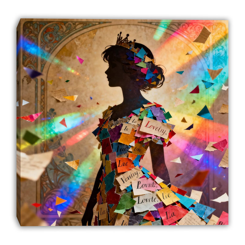 «Crowned Silhouette», art mural sur toile tendue, l 40 po x H 40 po x P 1,5 po