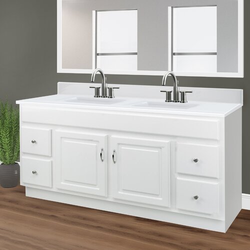 Design House Camilla 61 in. Cultured Marble Vanity Top in Solid White ...