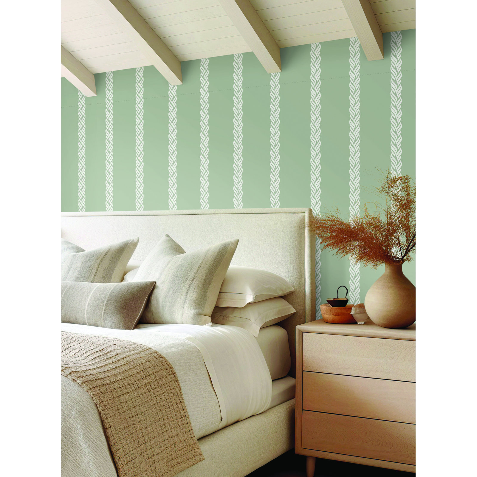 Bowman Striped Wallpaper, Green