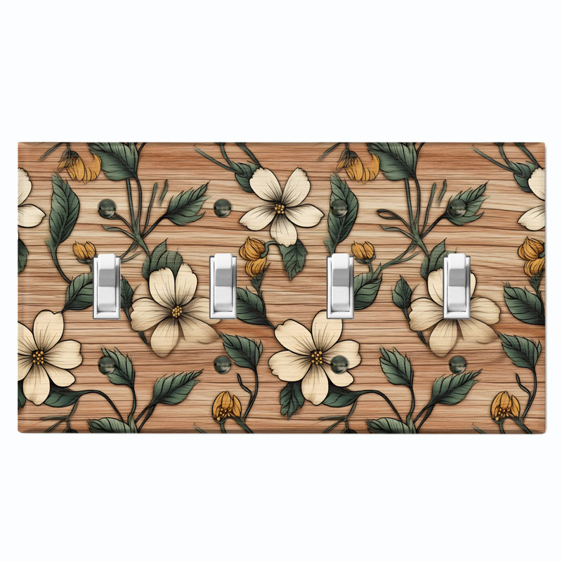 Copper Rust Patina Teal Print 4 - Gang Toggle Light Switch Standard Wall Plate