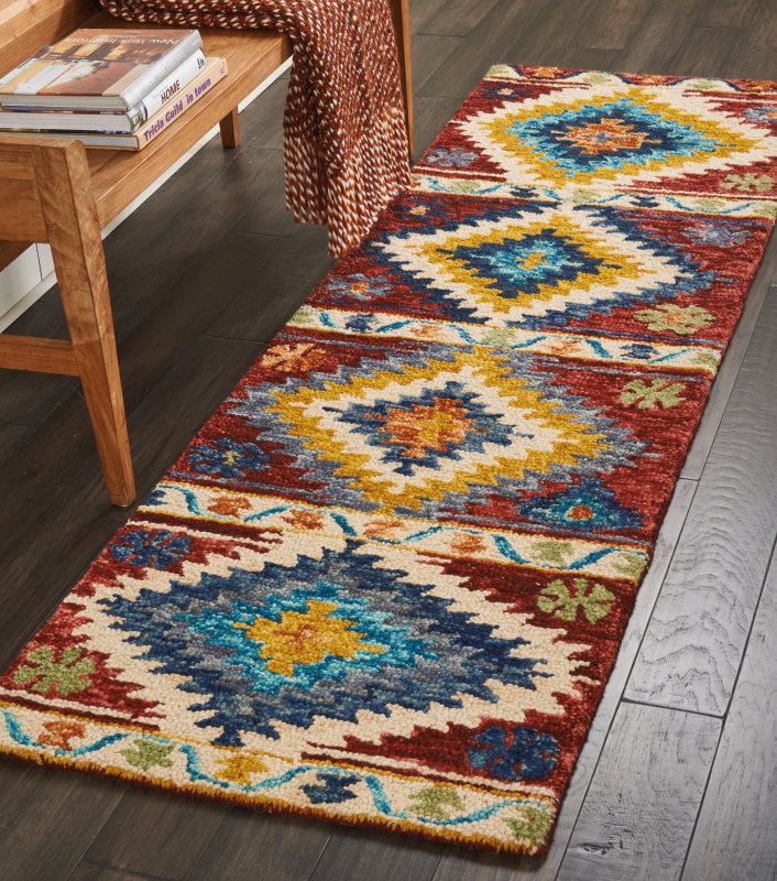 Abhijeet Wool Southwestern Indoor Rug, Runner 2'3" x 7'6"