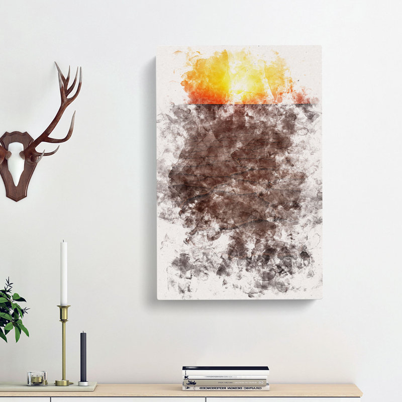 Sunset Over A Salt Lake In Iran - Wrapped Canvas Painting, 76cm H x 50cm W x 3cm D