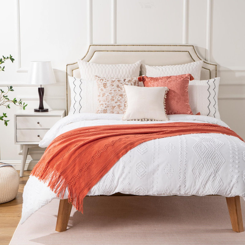 Jeté pour canapé, jeté uni pour la décoration intérieure, jeté en tricot pour lit, 50 po x 60 po, Saumon