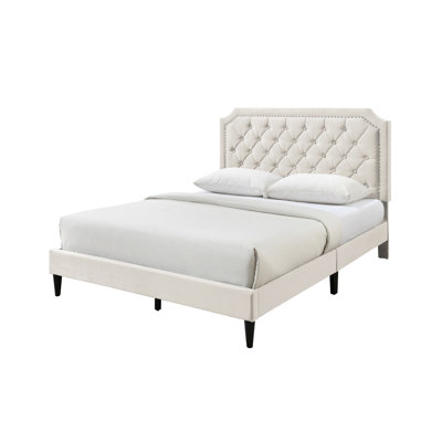 Lit plateforme tapissier Ava