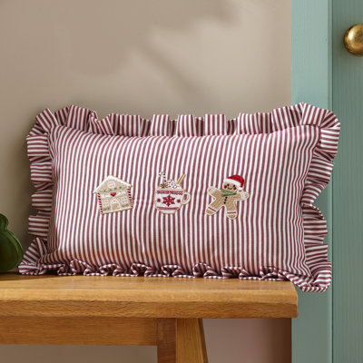 Christmas Gingerbread Stripe Cushion