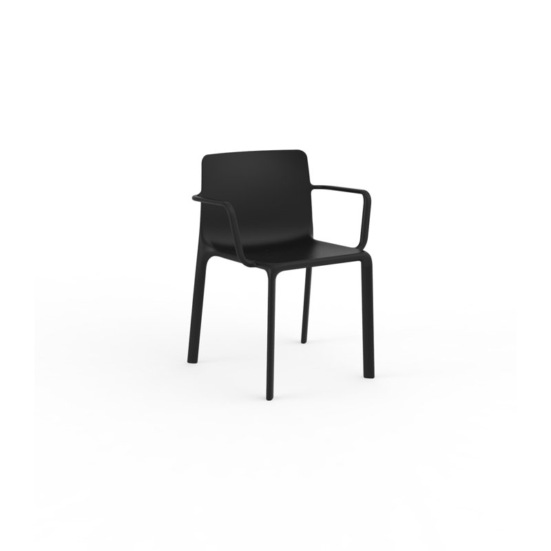 Kes Stacking Patio Dining Chair, Black
