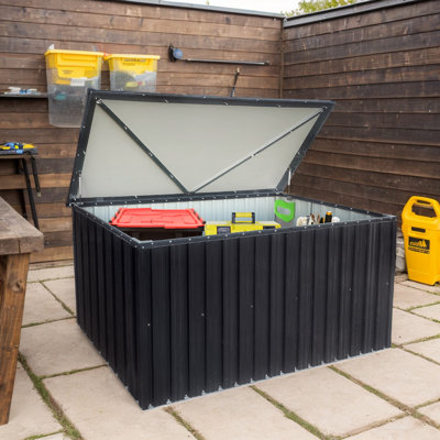 161 Gallons Weatherproof Storage Metal Lockable Patio Deck Box by iYofe