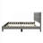 Upholstered Channel Style Twin Sized Bed Frame with Convenient USB Charging, Slate Gray Polyester Fabric-1305192