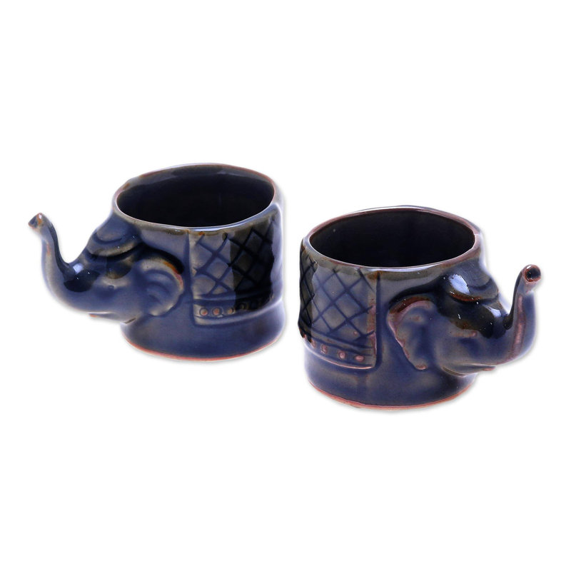 Ceramic Teacup, Navy