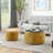 Round Storage Ottoman, 2 In 1 Function, Work As End Table And Ottoman,With Small Seat,(25"X25"X14.7")-1674029672