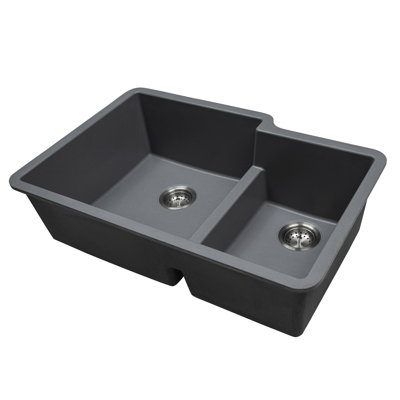 Double Bowl 32"" X 21"" Quartz Undermount 60/40 Kitchen Sink -  MSI, WAY-QTZ-DBSNK-6040-004