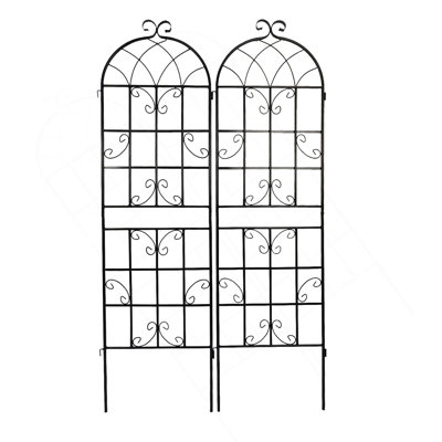 Ensemble de 2 treillis de jardin en métal 71 po x 19,7 po antirouille pour plantes grimpantes pour l'extérieur