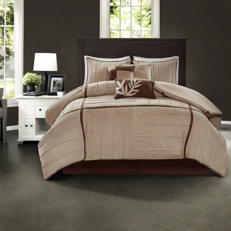 Ensembles de literie doux 7 pièces, simili suède Cal King Modern Home Comfort