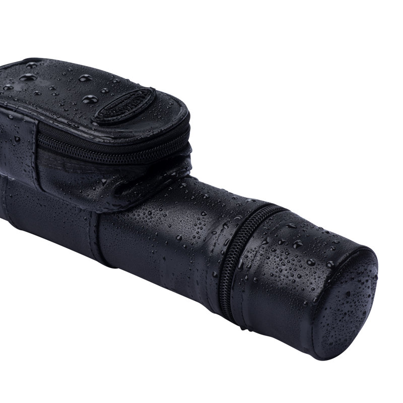 Black and Red Leatherette Cue Case with Hard Resin Shell