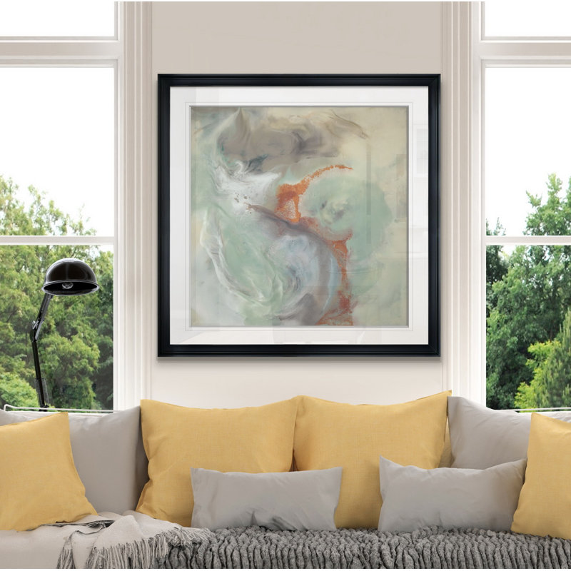 « cuivre river ii », peinture, H 16 po x l 16 po x P 1,5 po, Cadre noir