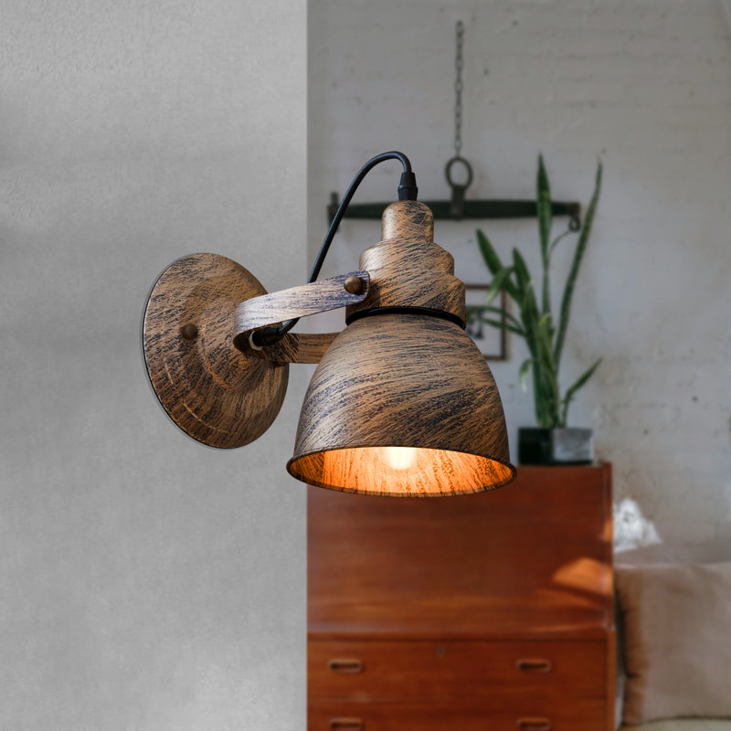 Amein Armed Sconce, Brushed Copper