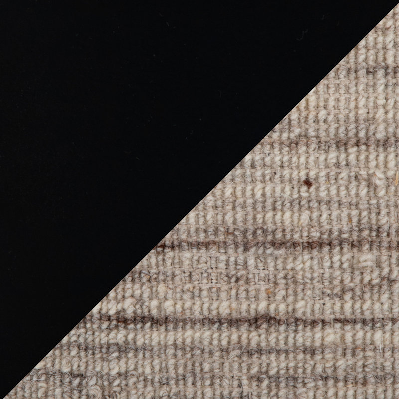 Rangement en laine crème tissé à la main de 18 po sur une base en métal noir, largeur de l'emballage de 16 po, profondeur de 17 po, couvercle intérieur amovible de 14,25 po et couvercle, poids du produit: 13 lb