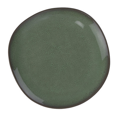Assiette plate Villeroy & Boch Lave Vert, faïence de porcelaine de qualité supérieure, aspect fait à la main et glacis réactif, 11 po de diamètre, va au lave-vaisselle et au micro-ondes, vert