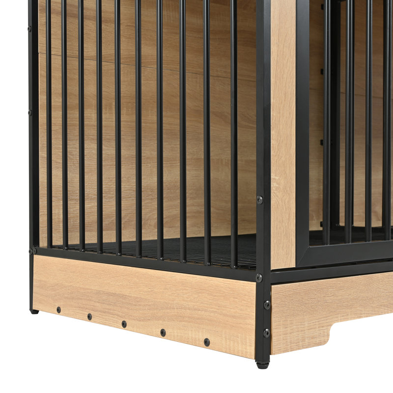 Meuble de rangement double 74,8 po pour 2 grands chiens avec cloison et plateau