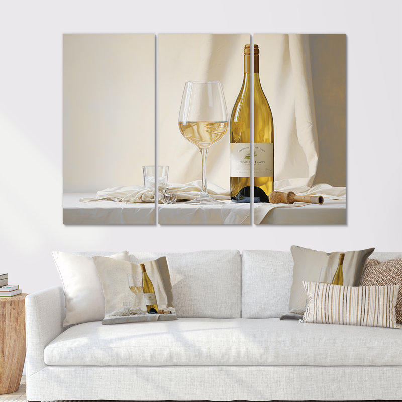 Chardonnays Charm - ensemble d'art sur toile vin, H 40 po x l 60 po