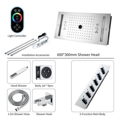 Thermostatic All-In-One Kit with Rough in-Valve