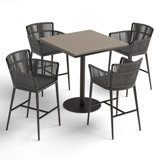 Nette And Travira Square 4 - Person 38" Long Powder Coated Aluminum Patio Dining Set
