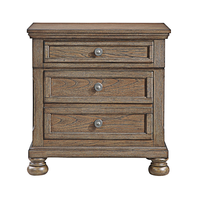 Transitional Nightstand With Hidden Drawer