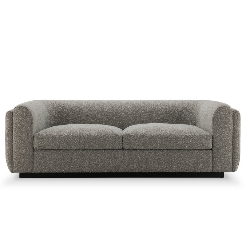 Canapé à accoudoirs arrondis 77,4 po Javonna, Gris clair