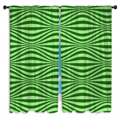 Rideaux de fenêtre Green Wavy Lines