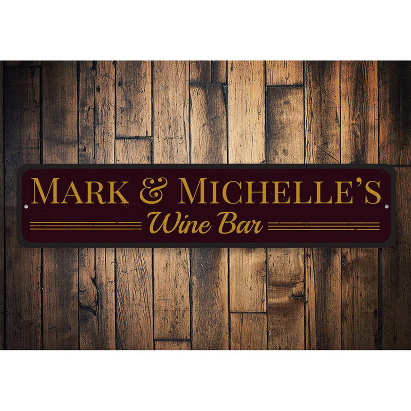 Plaque en métal Home Wine Bar, H 4 po x l 18 po x P 0,04 po, Oui