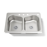Staccato 33" L x 22" W Drop-In Kitchen Sink with Single Faucet Hole