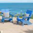 Chaise Adirondack moderne en poly (ensemble de 2), noir