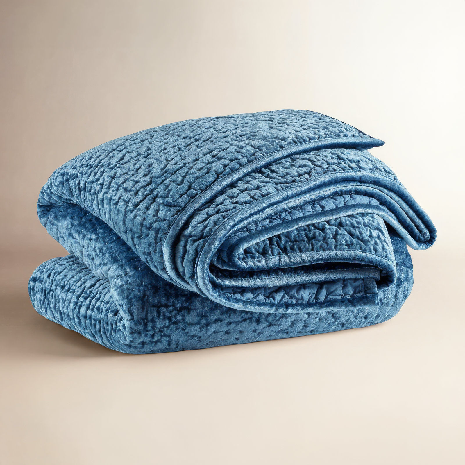 Parisienne Velvet Quilt, King Quilt, Slate