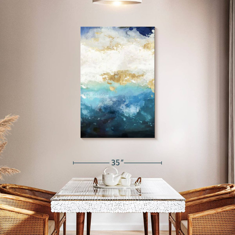 Avery eau paysage abstrait, H 45 po x l 30 po