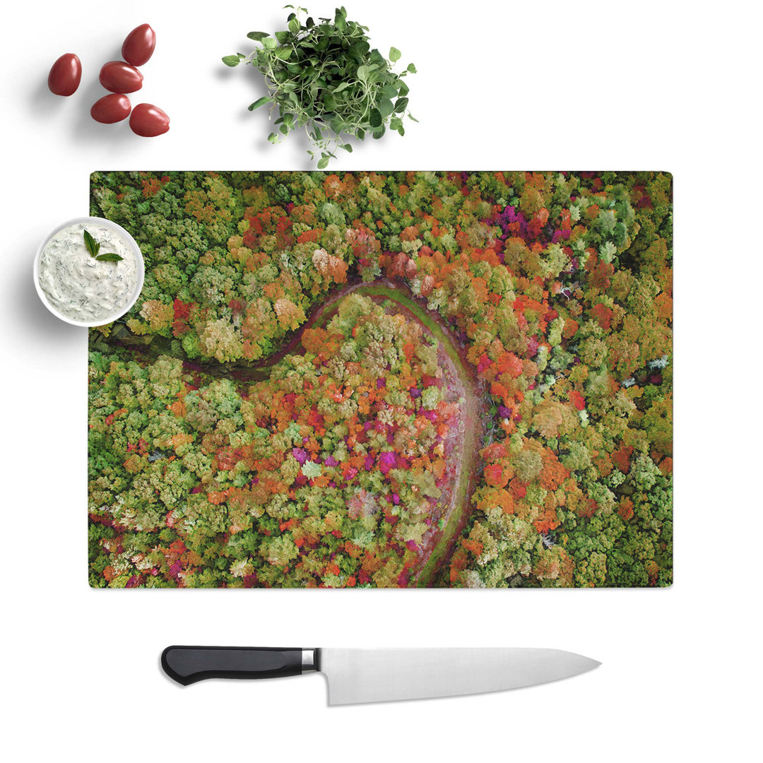 Tempered Glass Road Through the Forest Chopping Board