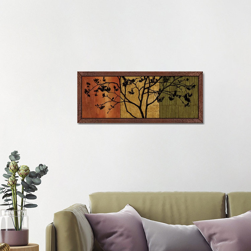 Arboreal II by Chris Donovan - Panoramic Print on Canvas, Brown Framed, 30.48 cm H x 91.44 cm W