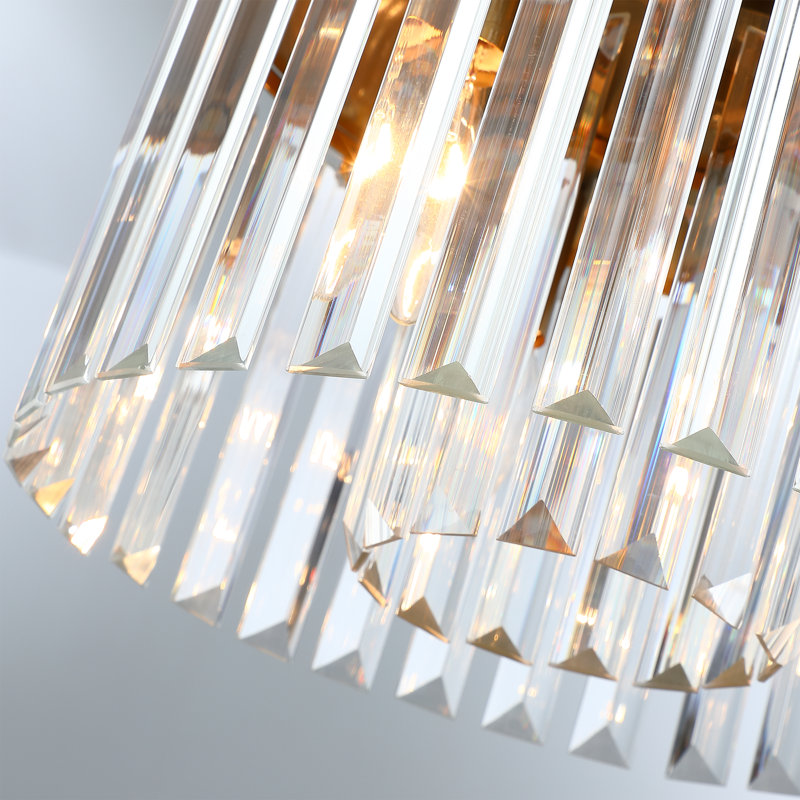 Plafonnier encastré en cristal 3 lumières Krunislava, Doré