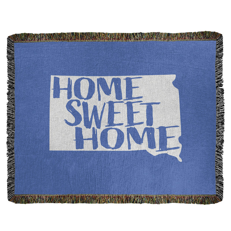 Jeté en coton tissé à la maison south dakota south, l 50 po x L 60 po, Bleu