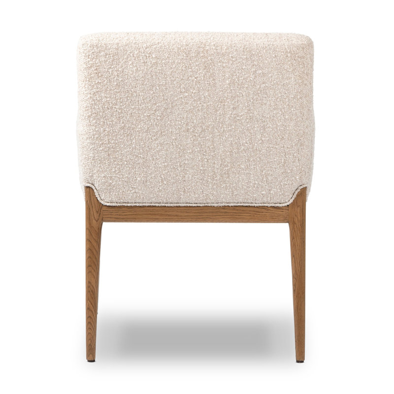 Ledger Upholstered Arm Chair, Cream Polyester Blend