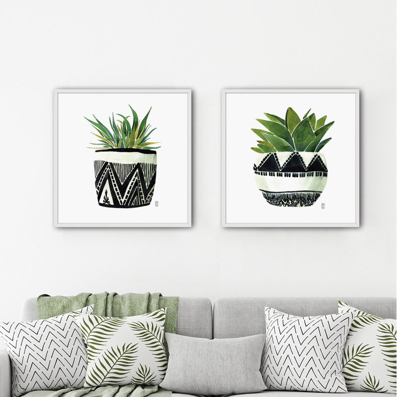 Objects Planta Boho II by César Ortiz Echagüe - Single Picture Frame Painting, 60cm H x 60cm W x 3cm D