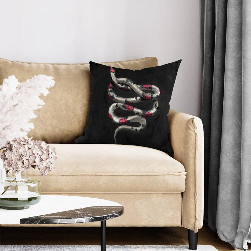 Snake flowers - 20"x20" Throw pillow - Poly twill - Print on demand