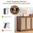 Vintage Rattan Kitchen Cabinet Storage Cabinet with Adjustable Shelves
