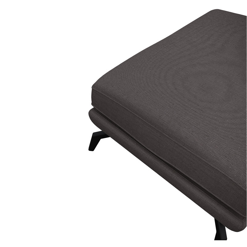 Unic 90cm Wide Rectangle Solid Colour Footstool Ottoman, Black