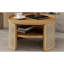 Table basse à 2 niveaux en bois naturel et ambiance chaleureuse de 31,3 po, rangement pratique avec base de style surface, rangement généreux, structure, dispositif de protection à bord arrondi