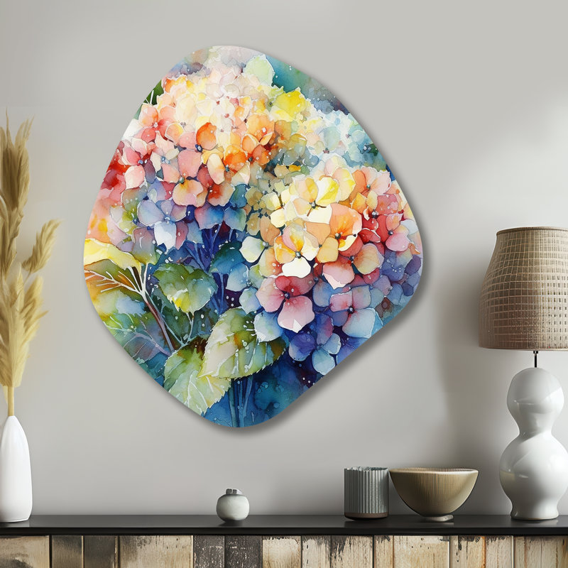 Art mural asymétrique Creswell - Hydrangea, H 35 po x l 31 po