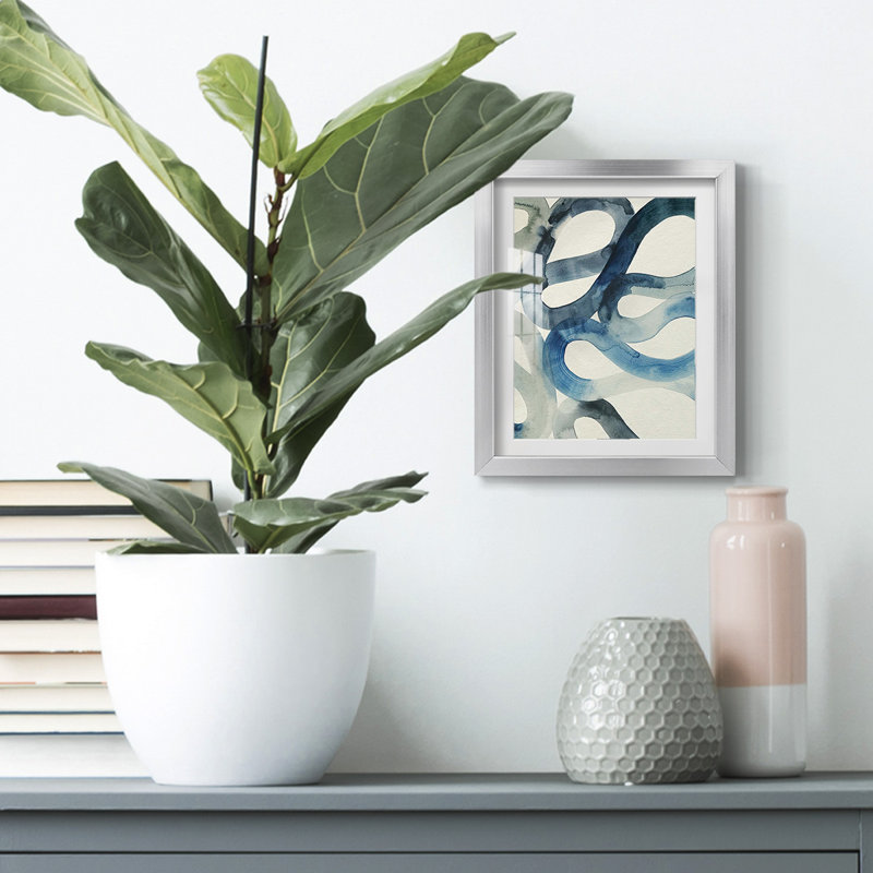 Sea Change I Framed Print, White, Silver Framed Paper